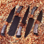 Personalized Kitchen Knife Set of 5 BBQ, Chef's Knife Set, Damascus Set, Birthday, Anniversary Gift, Groomsmen Gift, Christmas Gift, Knives