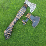 Handmade Wolf Lovers Axe, For Sale, Wolf, Hand Crafts, Wood Carving, Customize, Carbon Steel, Vikings, Axes, Couple Gifts, Anniversary Gifts